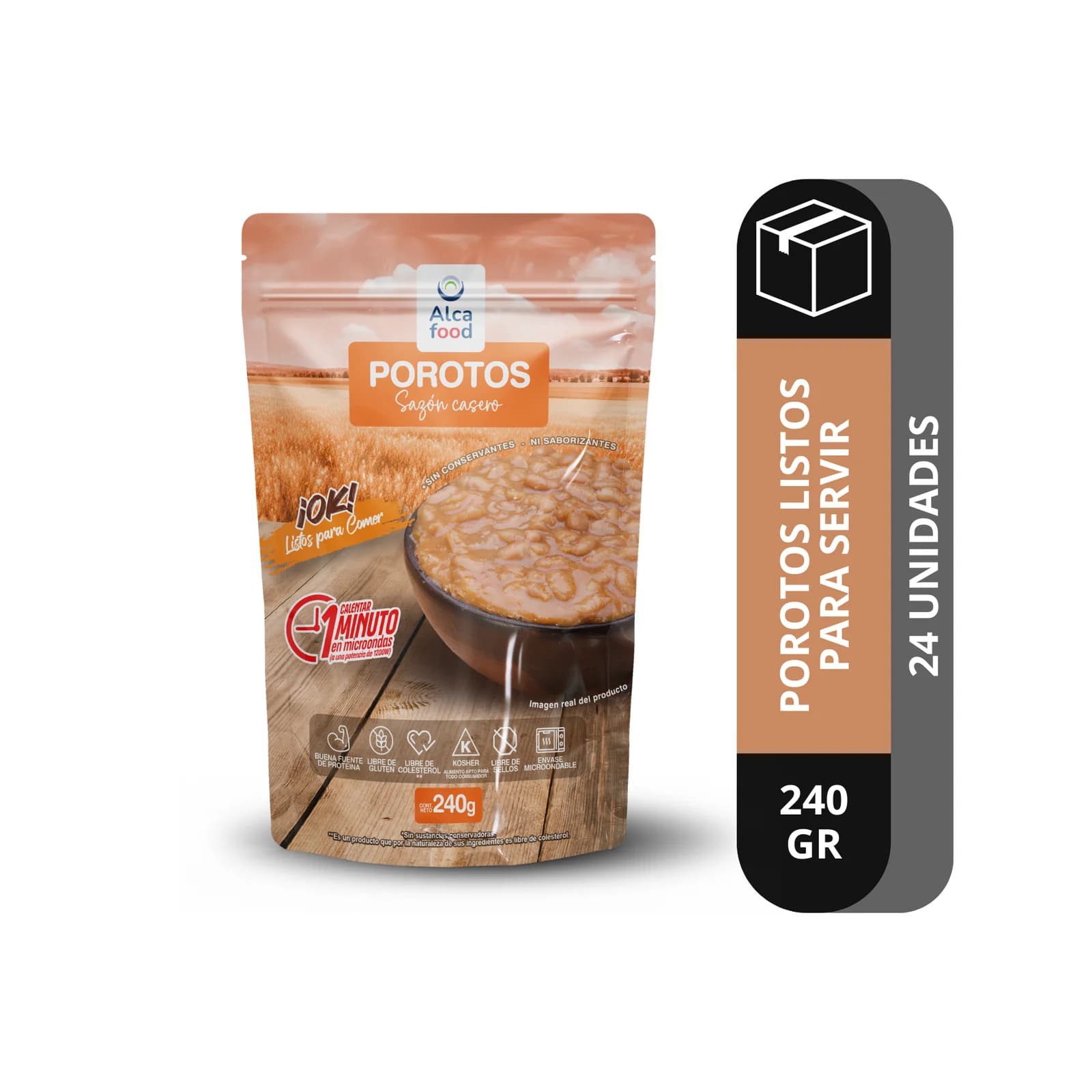 Porotos Listos para Servir Alcafood 240g — Caja 24 unidades — legumbres