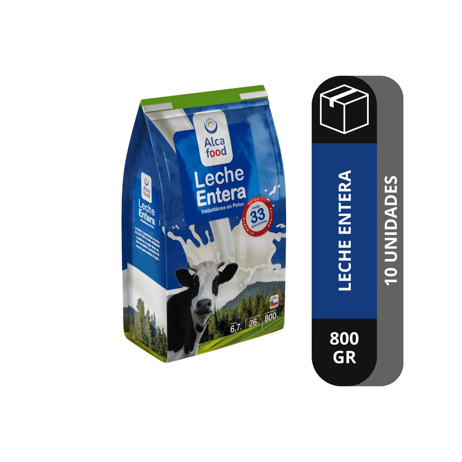 Leche Entera en Polvo Alcafood 800g — Caja 10 unidades — lácteos